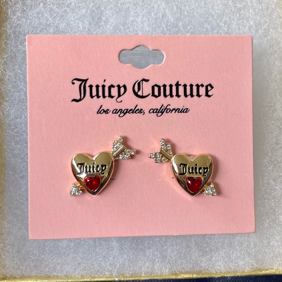 🌸NWT Juicy Couture Gold-Tone Bow & Arrow Heart Studs🌸 - Picture 12 of 15